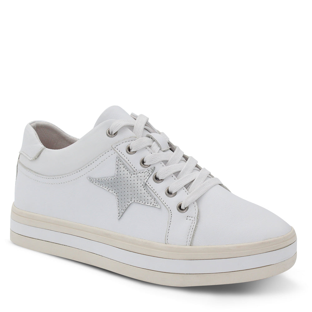 Alfie & Evie Plumber Women's Sneakers White Silver
