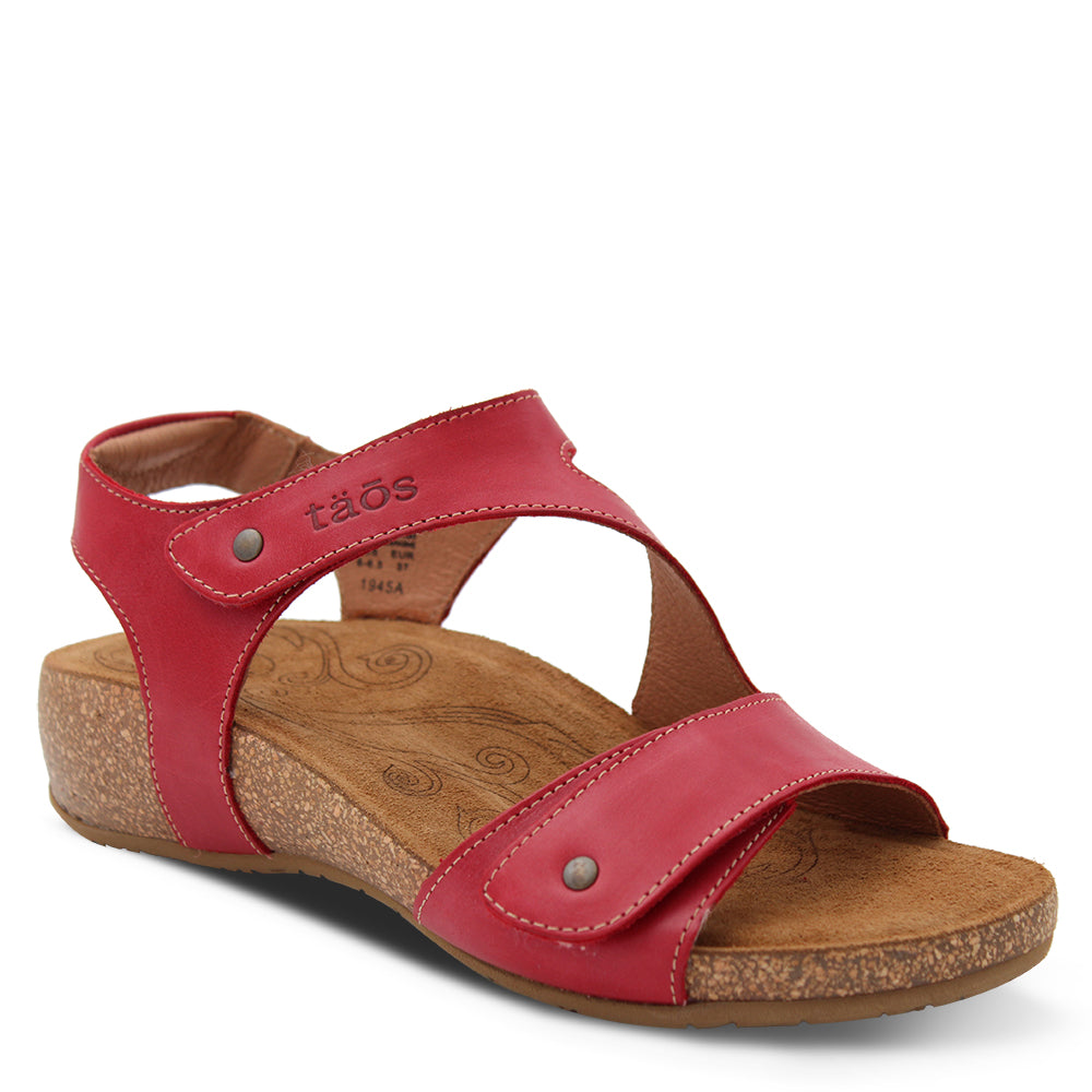 Taos Lovely Women's Leather Sandals Red