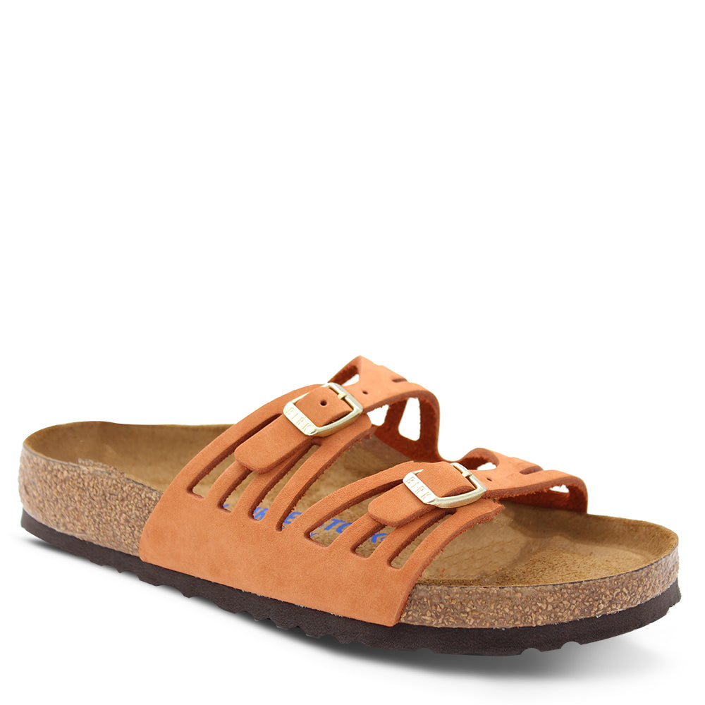 Birkenstock Granada Soft Footbed Leather Slide Pecan