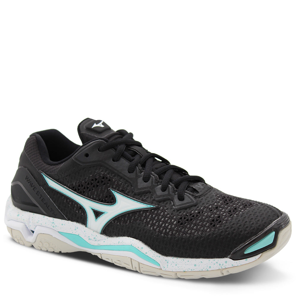 Mizuno Wave Stealth V Netball Shoes Black Aqua