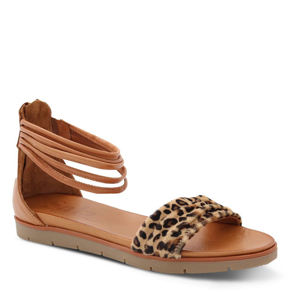 Sala Lucille women's flat sandals Tan Ocelot