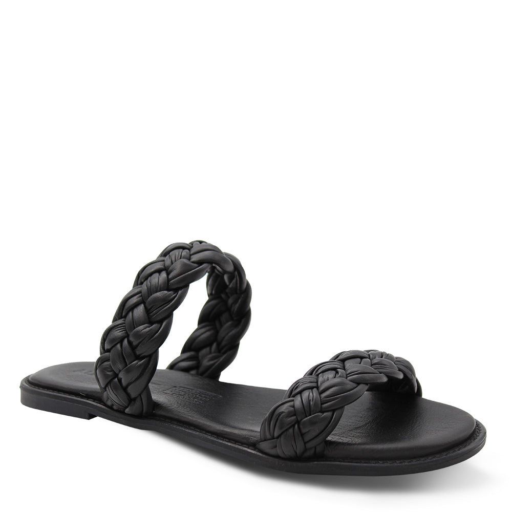 Alfie & Evie Wink Women's Leather Slides Black