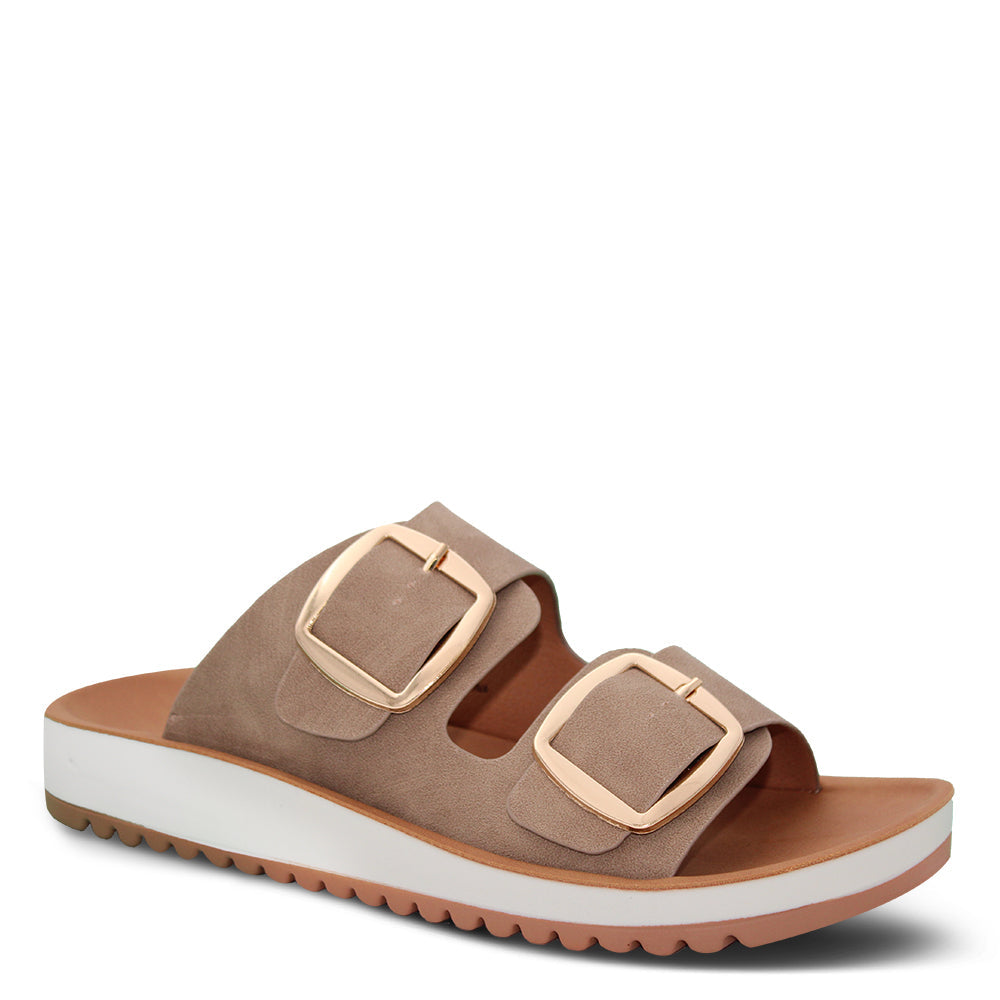 Los Cabos Naara Womens Flat Slides Taupe