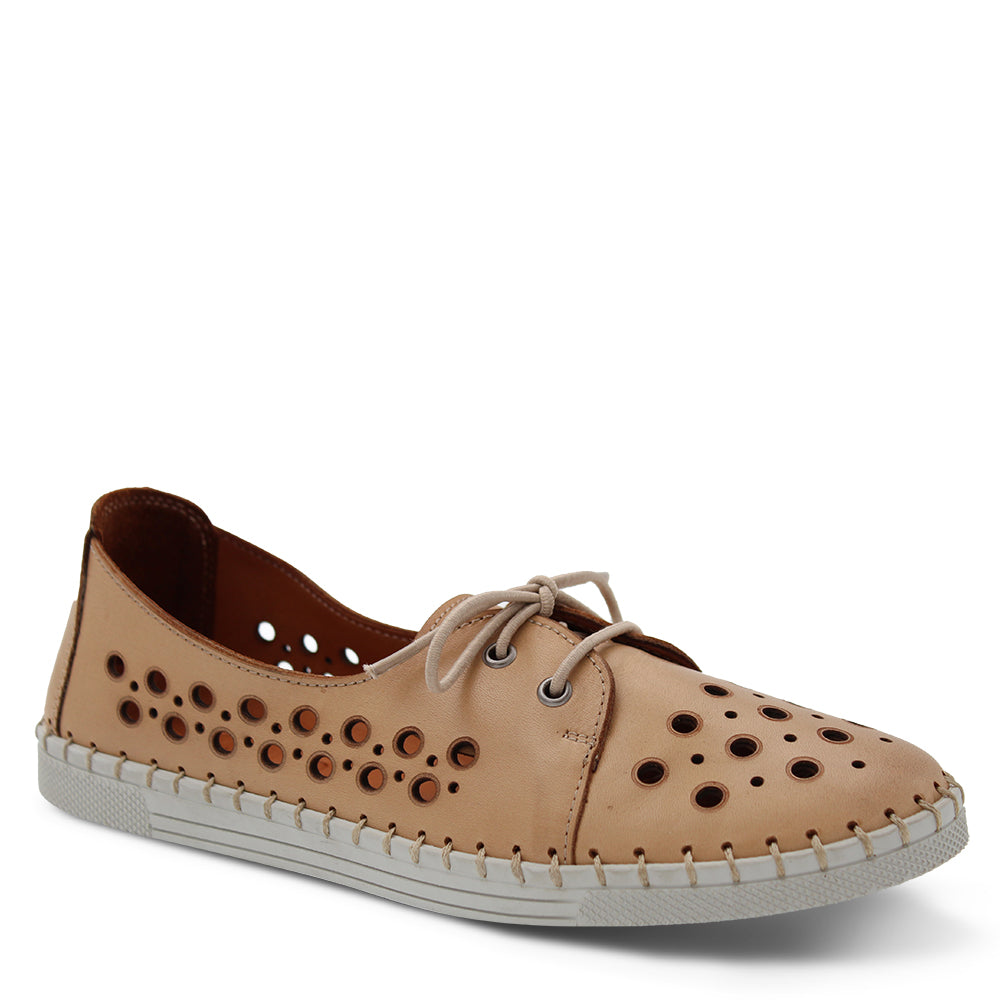 Sala Lady women's casual lace up sneaker shoe tan