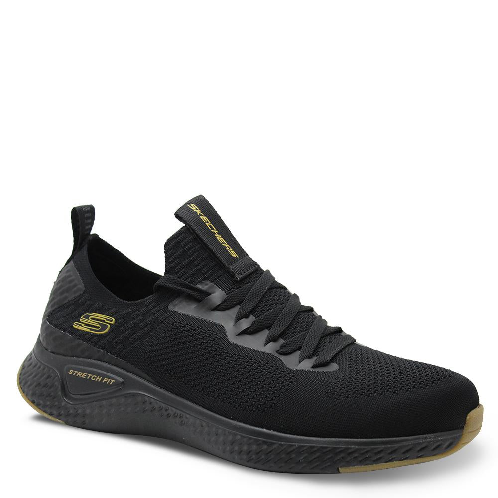 Skechers Solar Fuse Black/Gold Mens Lace up