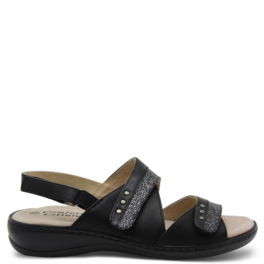 Comfort Leisure Noble Black/Silver Sandal