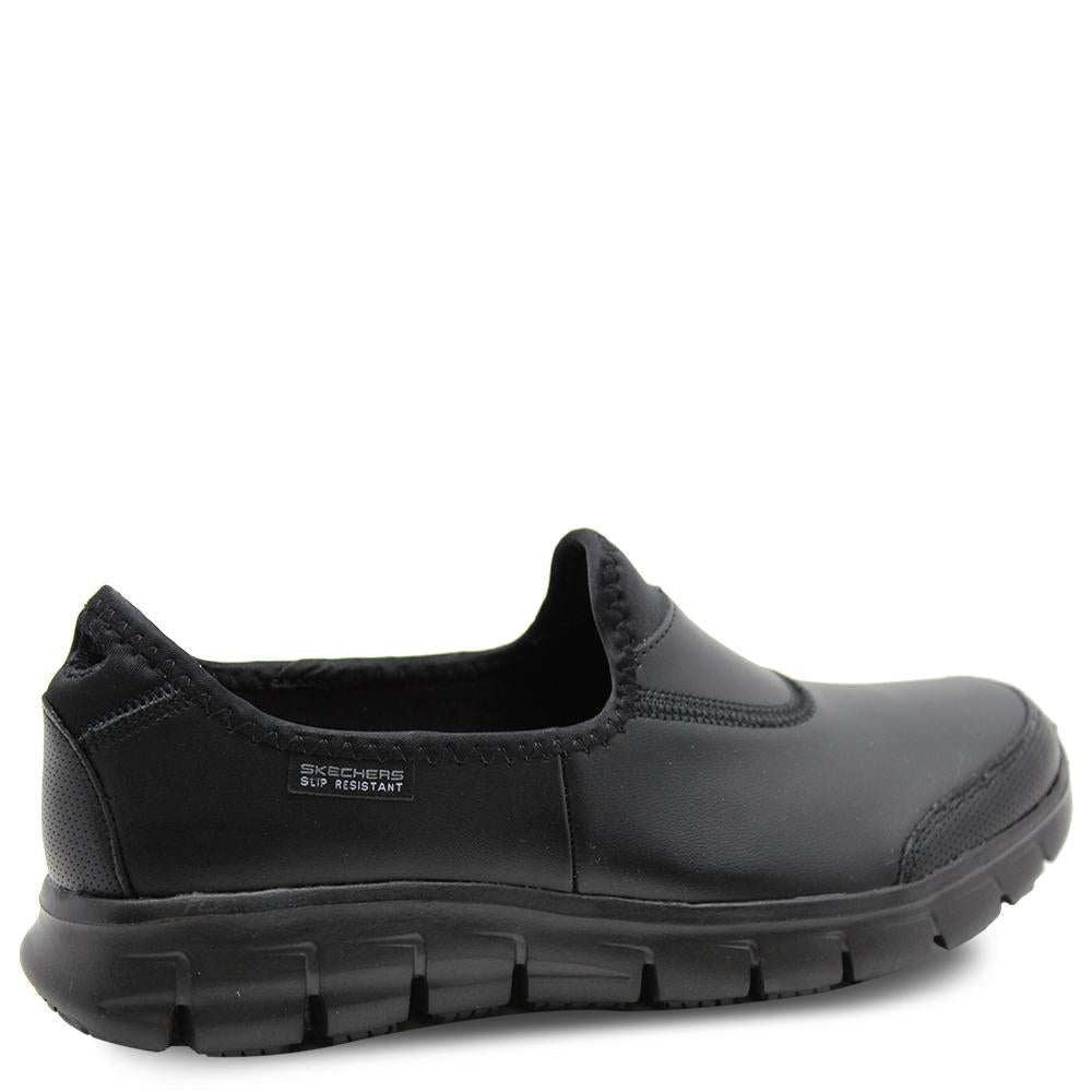 Skechers Suretrack Black Womens Flat