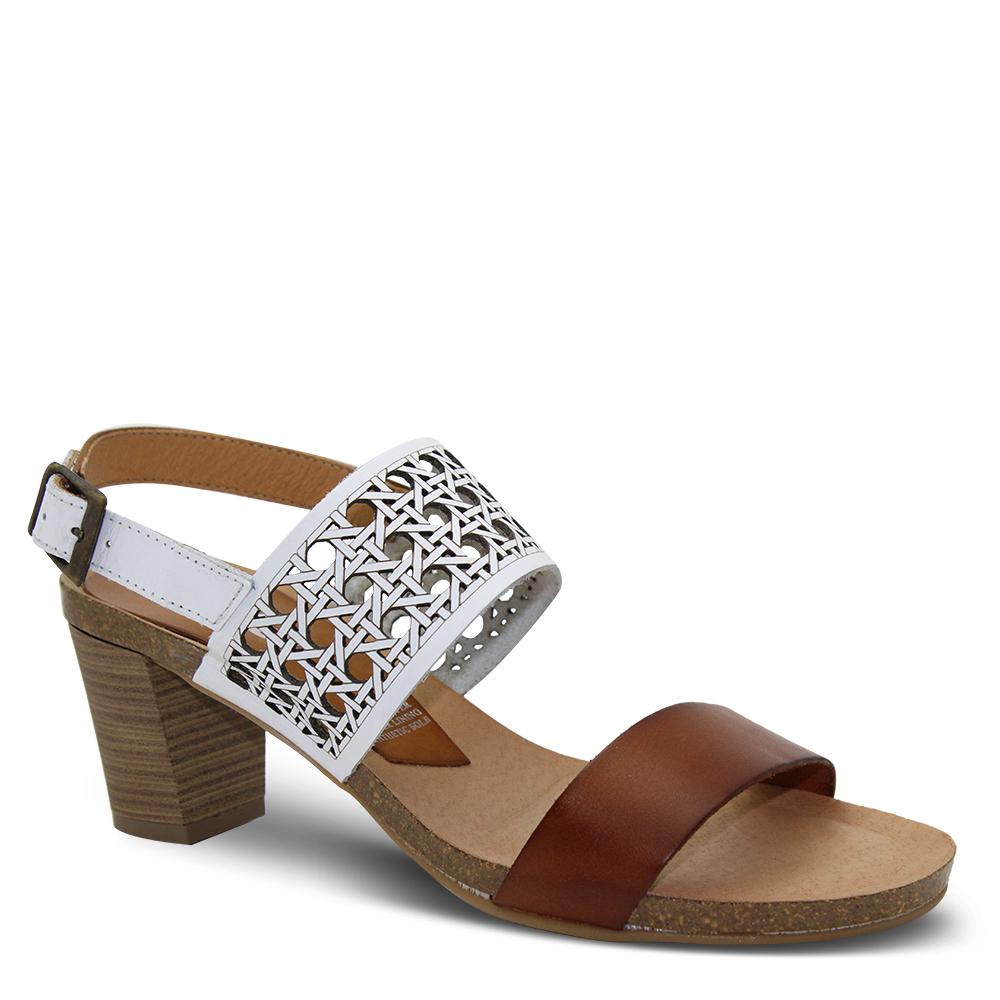 Zeta Baptista Tan/White Womens Sandal
