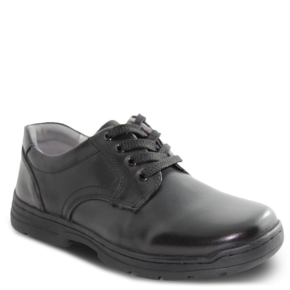 Colorado Castor Black lace up school shoes