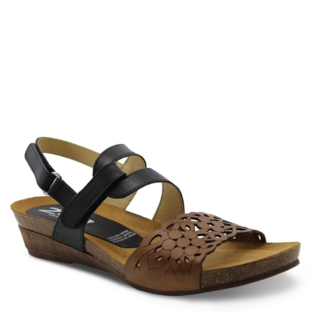 Zeta Intern Camel Negro Womens Sandal
