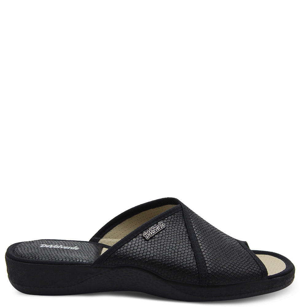 Devalverde 164 Womens Black Slides