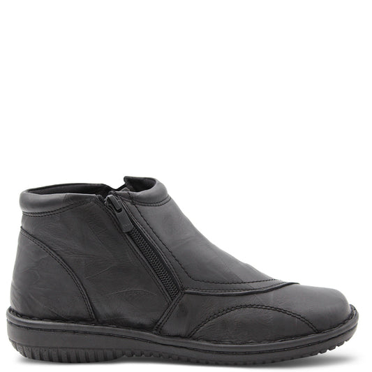 Cabello 5250-27  Women's Flat Leather Boot Black