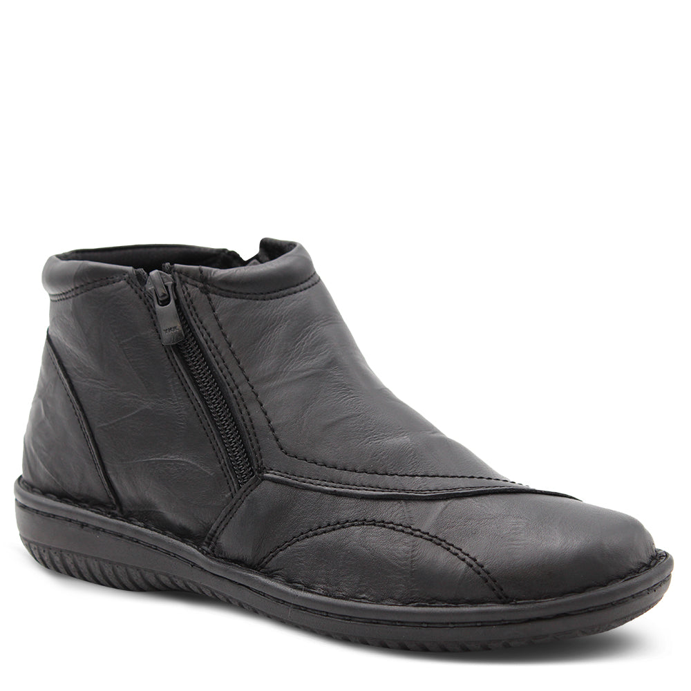 Cabello 5250-27  Women's Flat Leather Boot Black