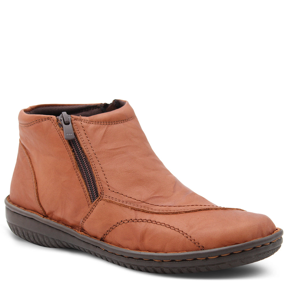 Cabello 5250-27  Women's Flat Leather Boot Tan