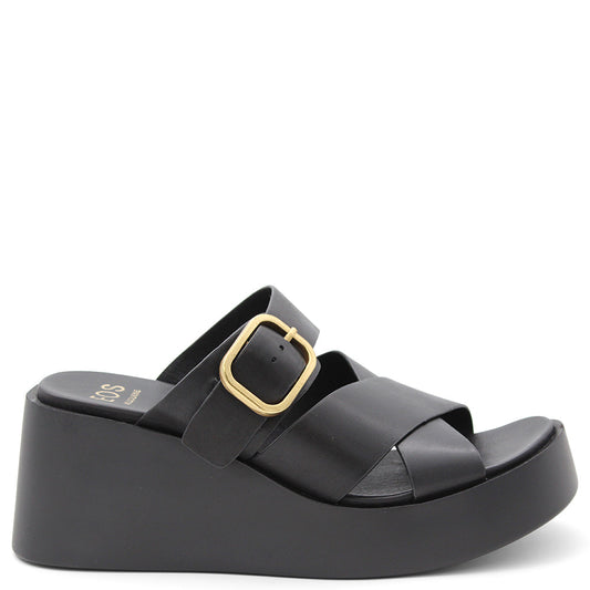 EOS ARIS BLACK WOMENS PLATFORM SLIDE