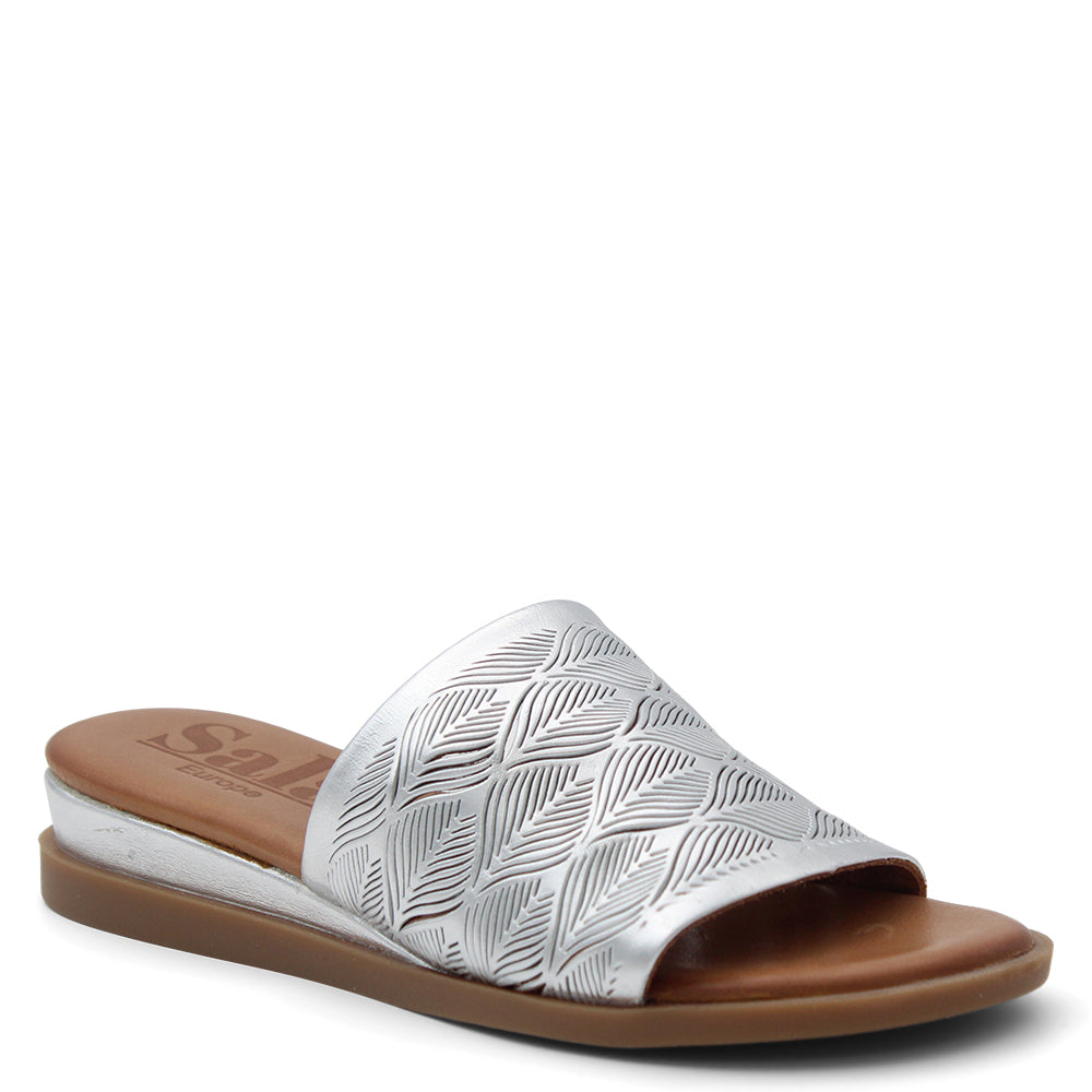 Sala Benny Womens Flat Slide Silver