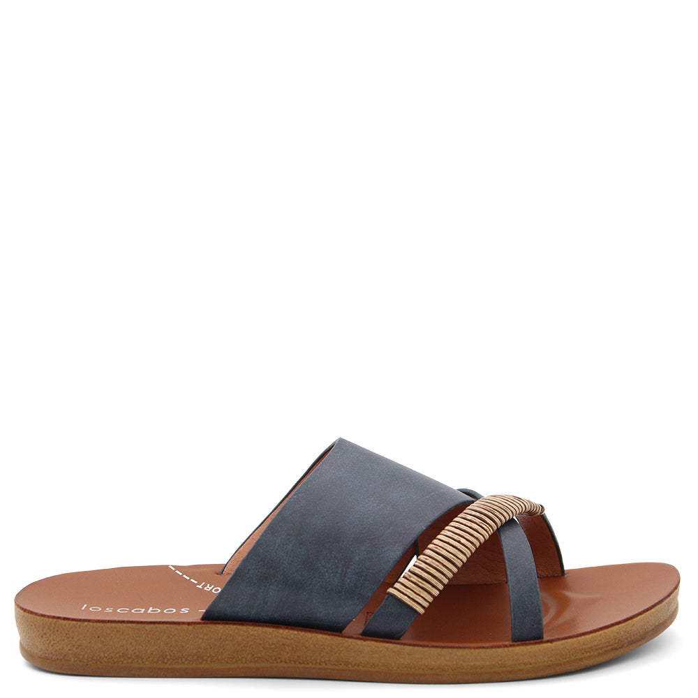 Los Cabos Bride Women's Flat Slides Navy
