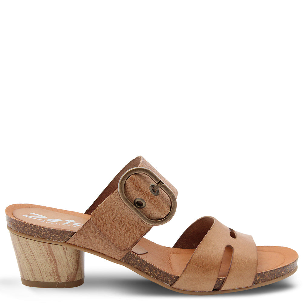 Zeta Belen Women's Block Heel Sandal Natural