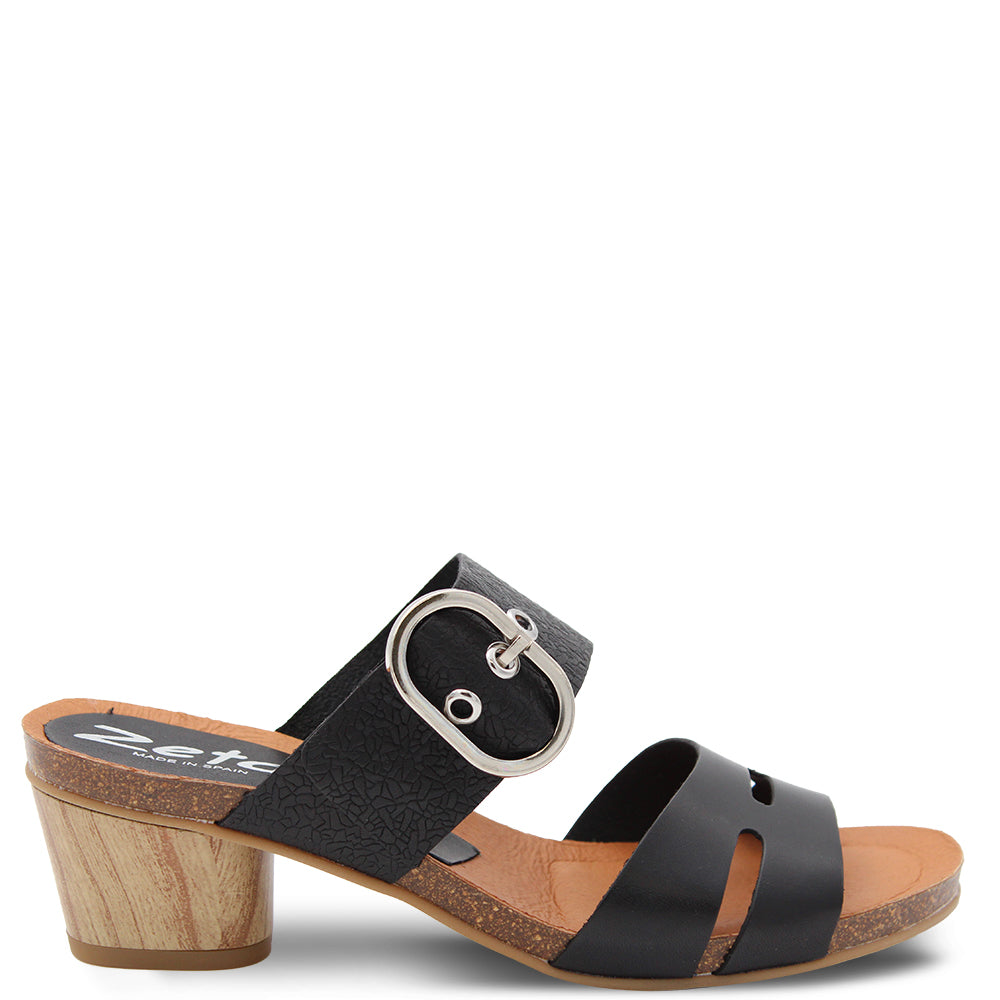 Zeta Belen Women's Block Heel Sandal Black