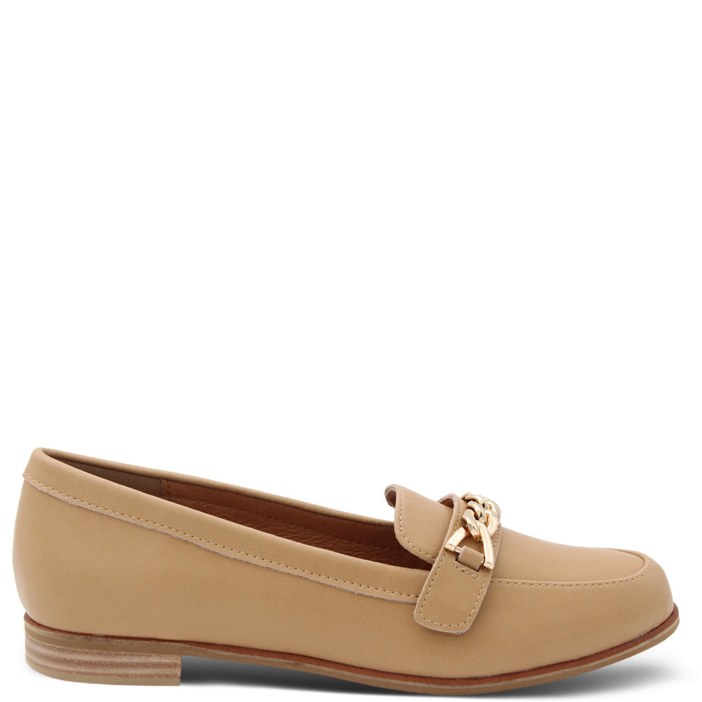 Bay Lane Bespoke Womens Flat Court Shoes Camel