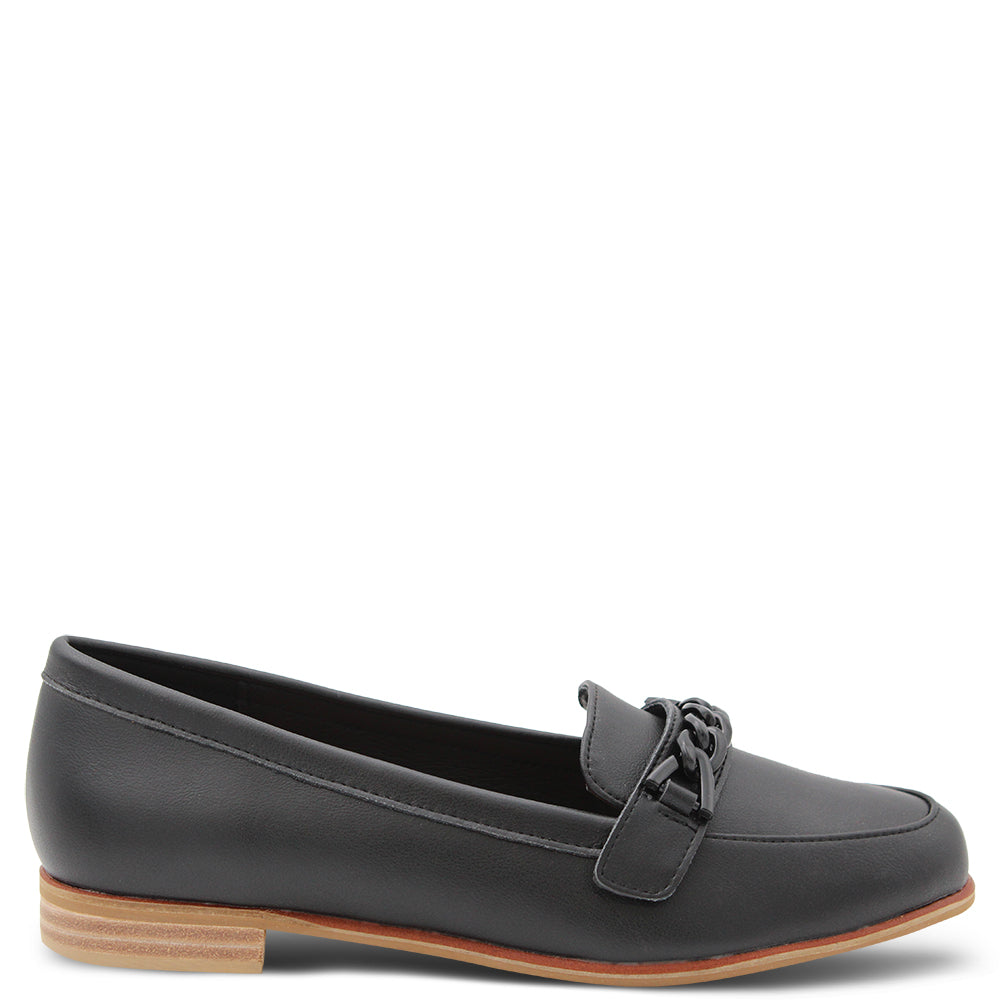 Bay Lane Bespoke Womens Flat Court Shoes Black