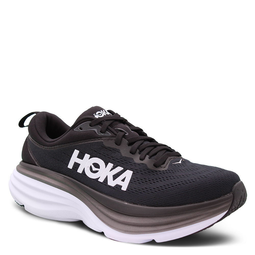 Hoka Bondi 8 Men's Running Shoes Black White