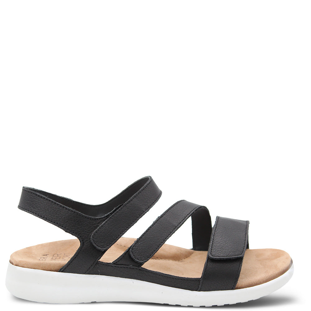 Ziera Boyde Women's Flat Sandals Black White