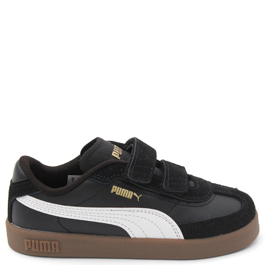 Puma Club II Era Velcro Black and white Puma sneaker with brown sole 