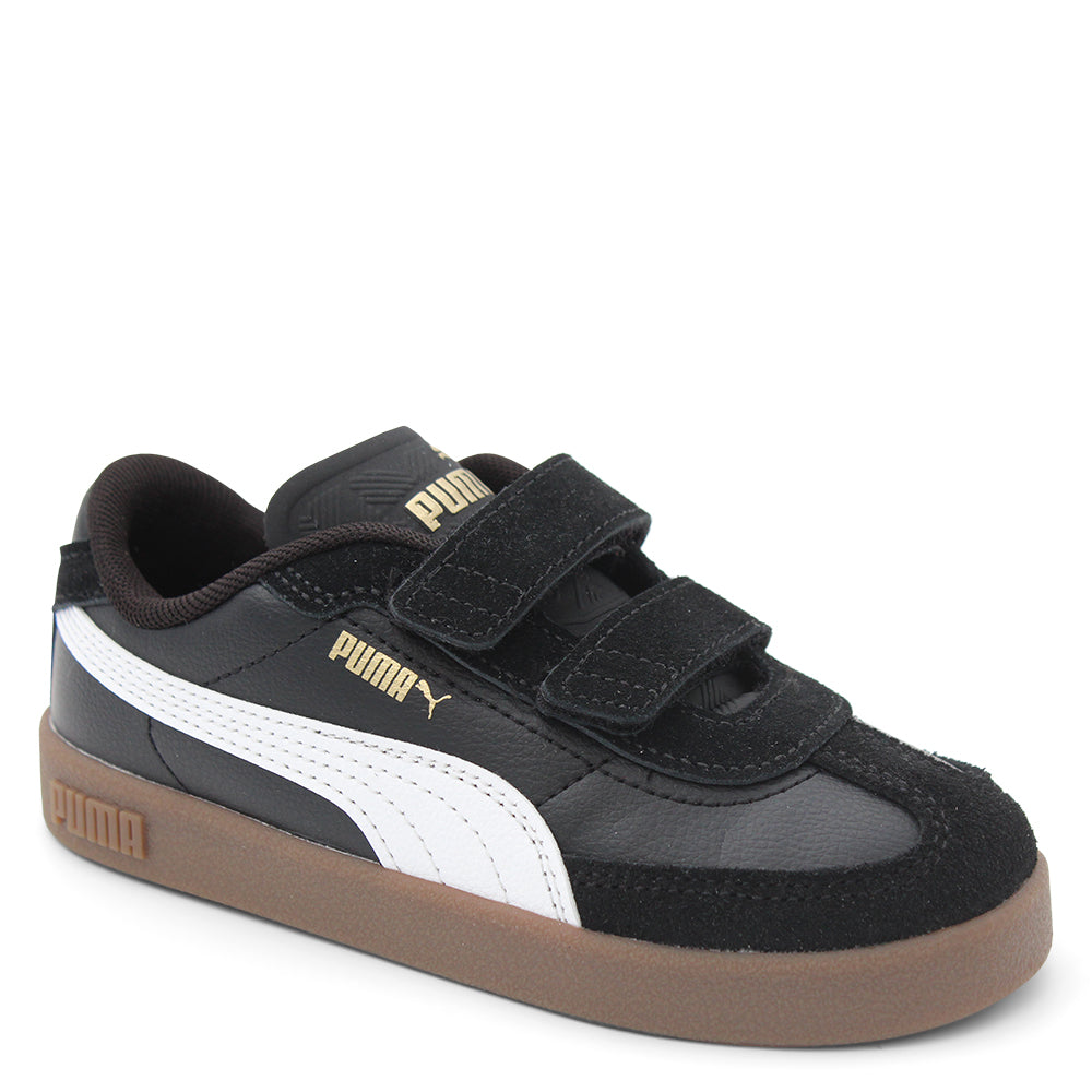 Puma Club II Era Velcro Black and white Puma sneaker with brown sole 