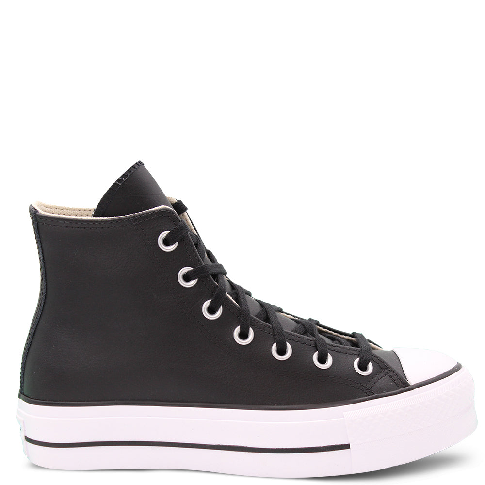 Converse Chuck Taylor Lift Leather Hi Top Sneakers Black