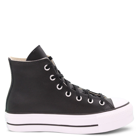 Converse Chuck Taylor Lift Leather Hi Top Sneakers Black