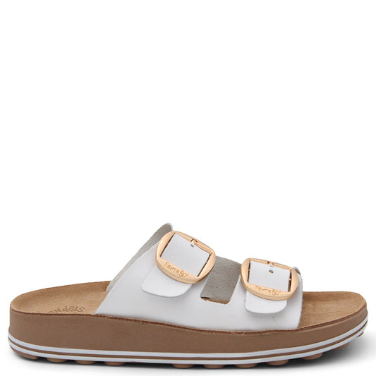 Fantasy Despoina Womens Flat Slide White