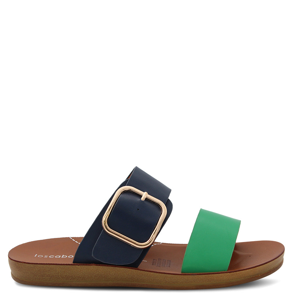 Los Cabos Doti Women's Slide Navy Green