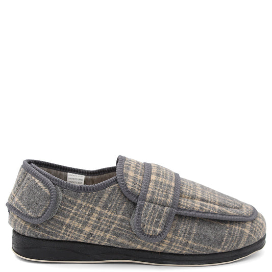 Panda Edison Grey Check Mens slippers