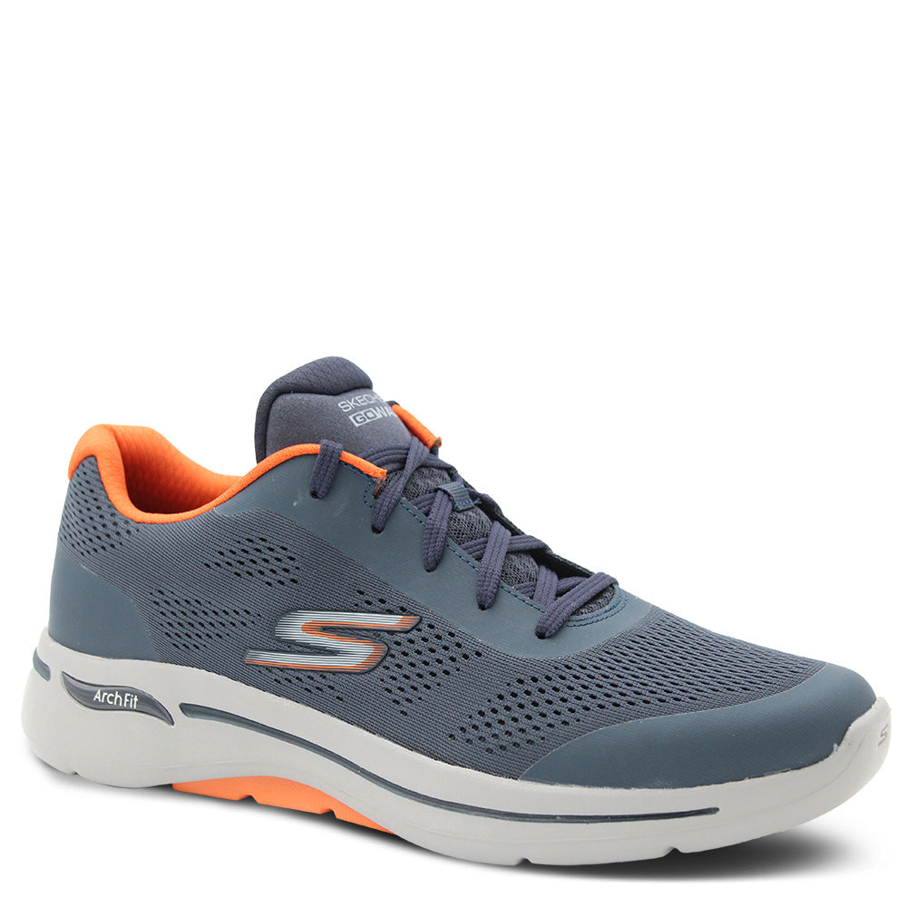 Skechers Go Walk Arch Fit Guideline Men's Sneakers Navy Orange