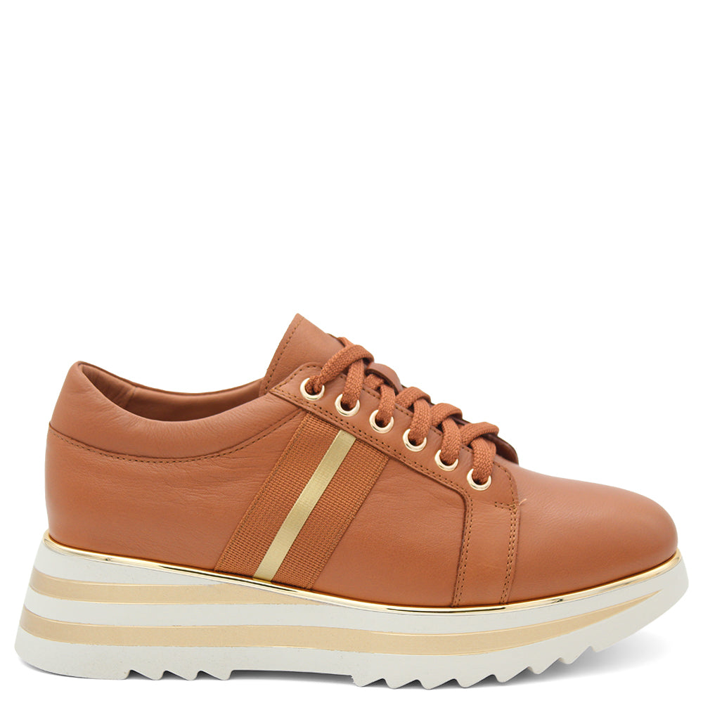 ALFIE & EVIE HELICOPTER WOMENS PLATFORM SNEAKER TAN