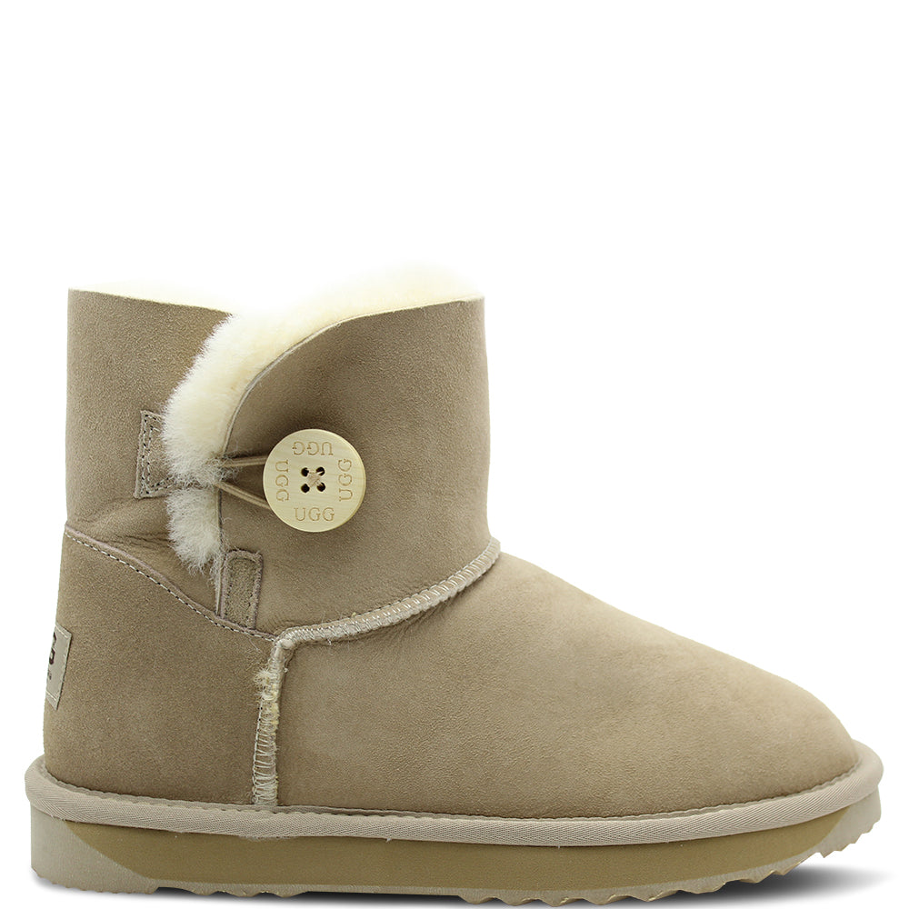 Comfort Me Ultra Short Button Womens Ugg Boots Sand