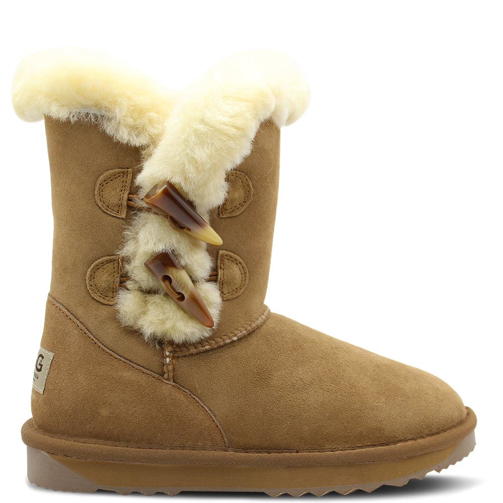 Comfort Me 2 Button Shark Women's Ugg Boots Chestnut