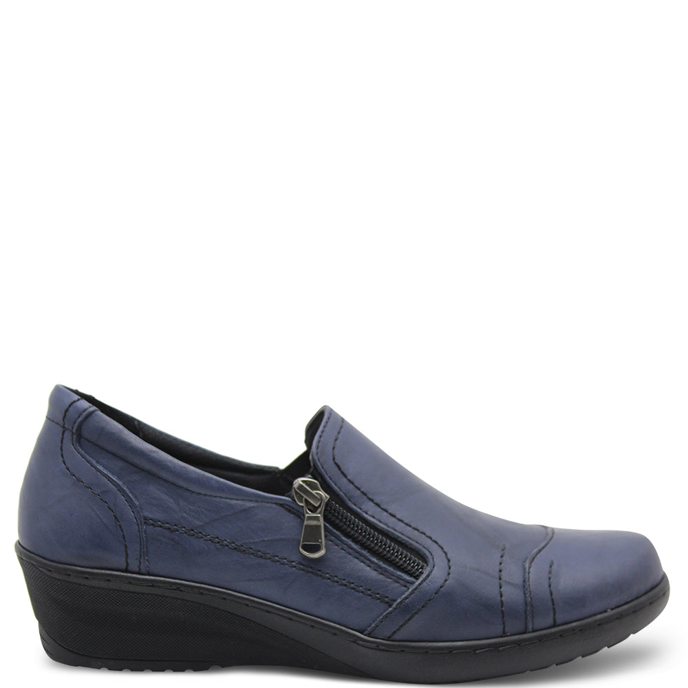 Cabello CP144-18 Women's Navy Crinkle Wedge