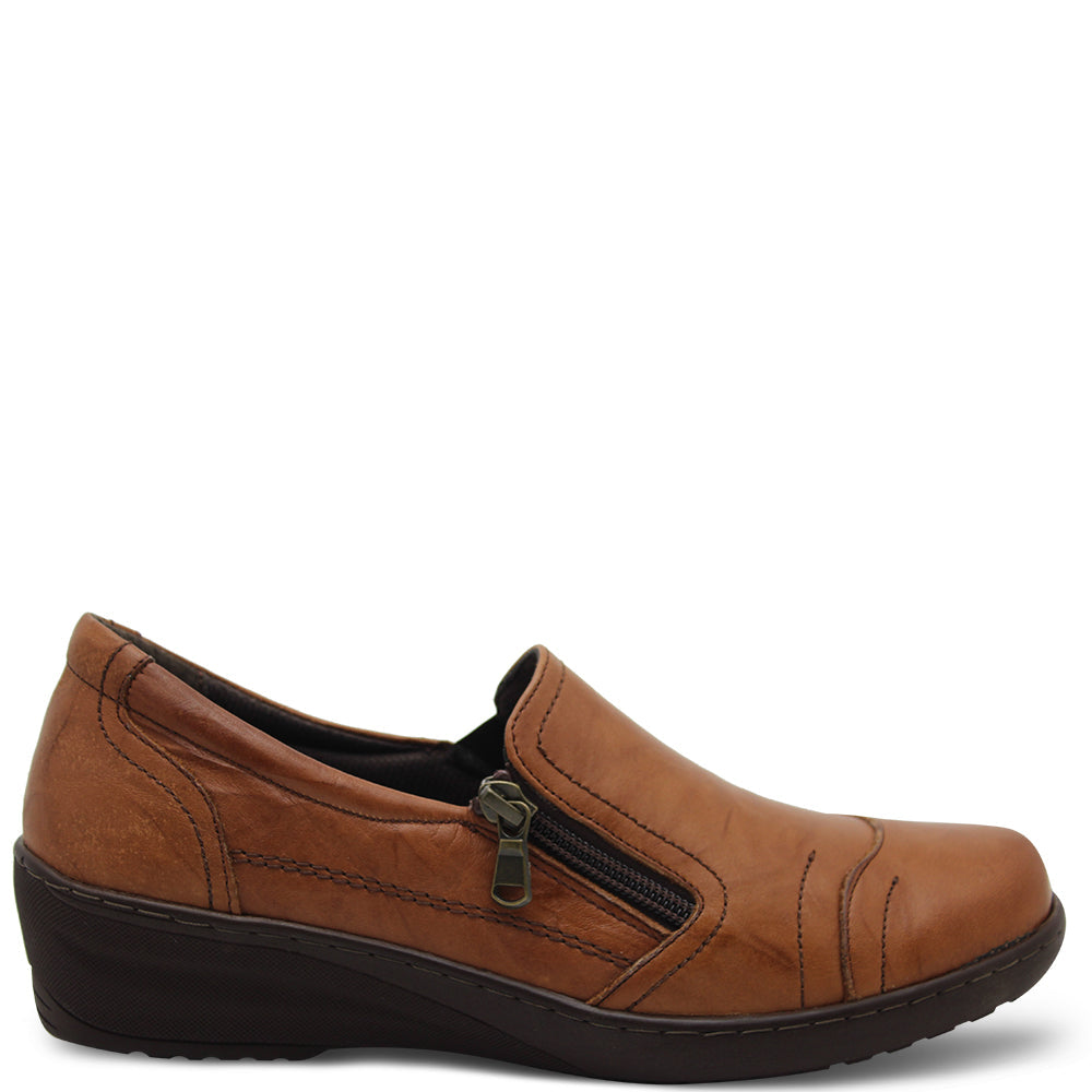 Cabello CP144-18 Women's Tan Crinkle Wedge