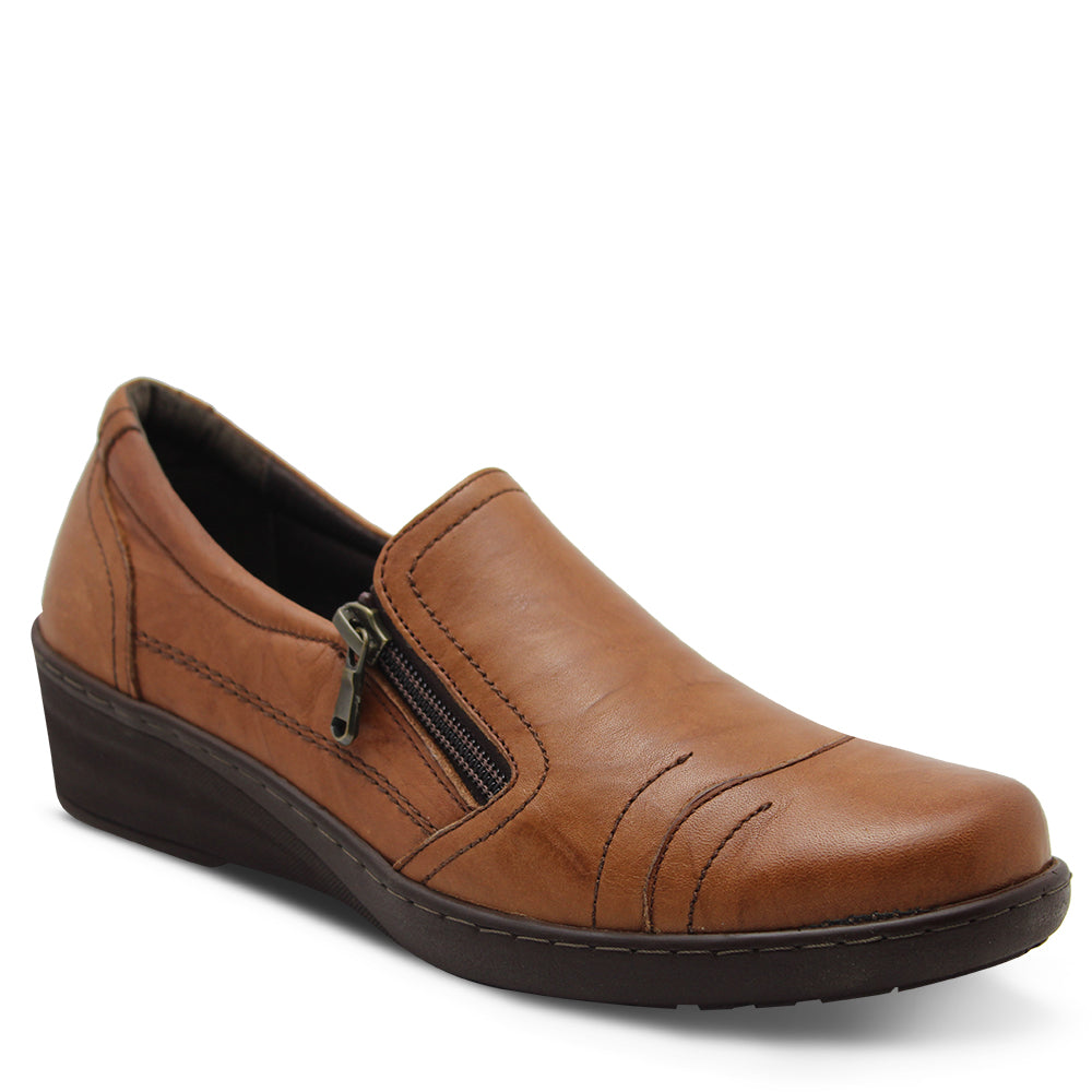 Cabello CP144-18 Women's Tan Crinkle Wedge