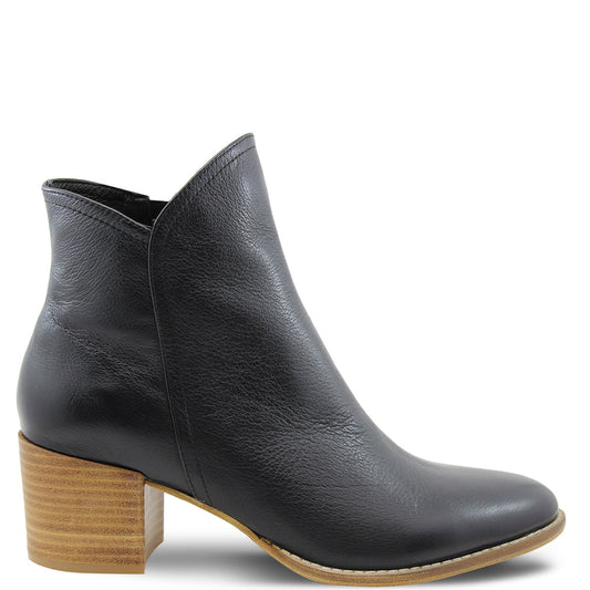 Django & Juliette Mockas Women's Heel Ankle Boots Black/Natural