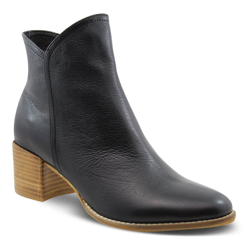 Django & Juliette Mockas Women's Heel Ankle Boots Black/Natural