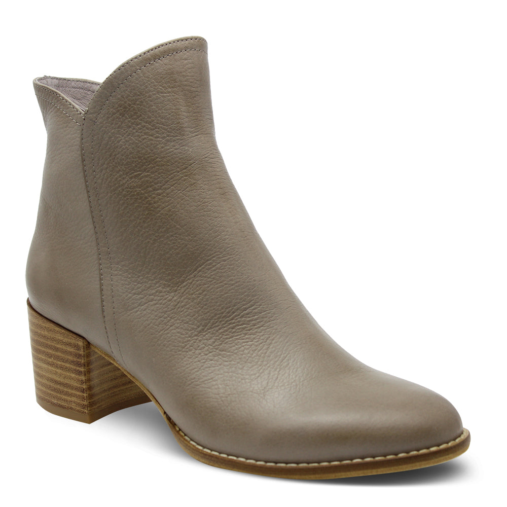 Django & Juliette Mockas Women's Low Heel Ankle Boots Taupe