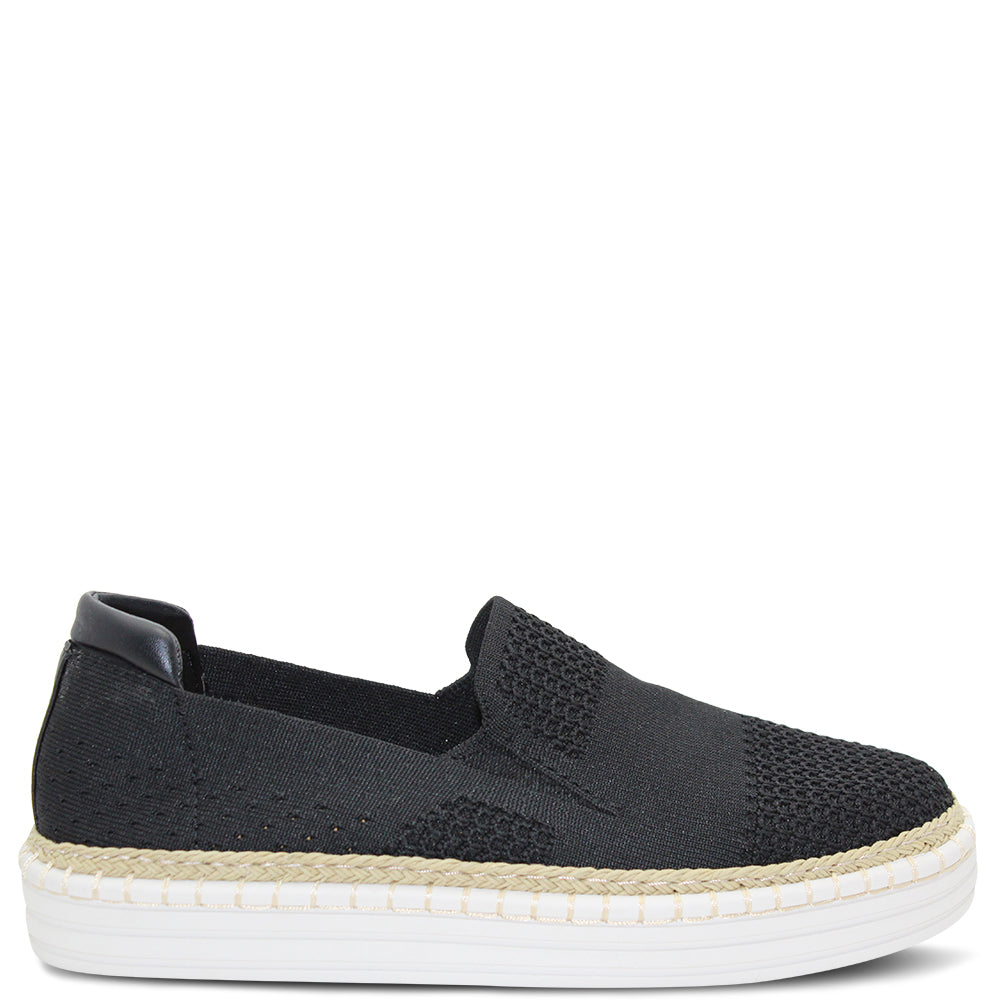 Verali Queen Women's Flat Casual Slip On Black