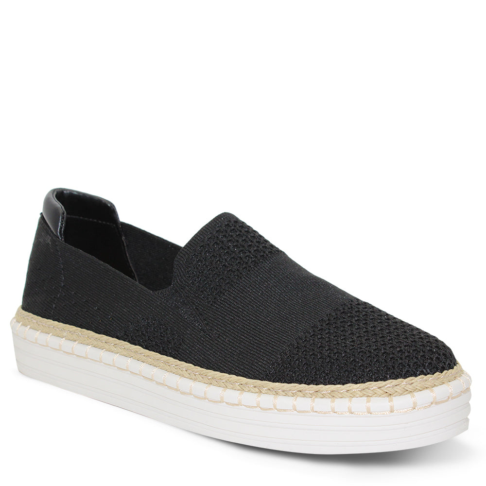 Verali Queen Women's Flat Casual Slip On Black