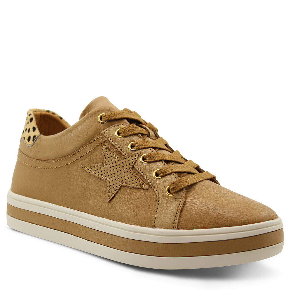 Alfie & Evie Plumber Women's Sneaker Tan/Cheetah