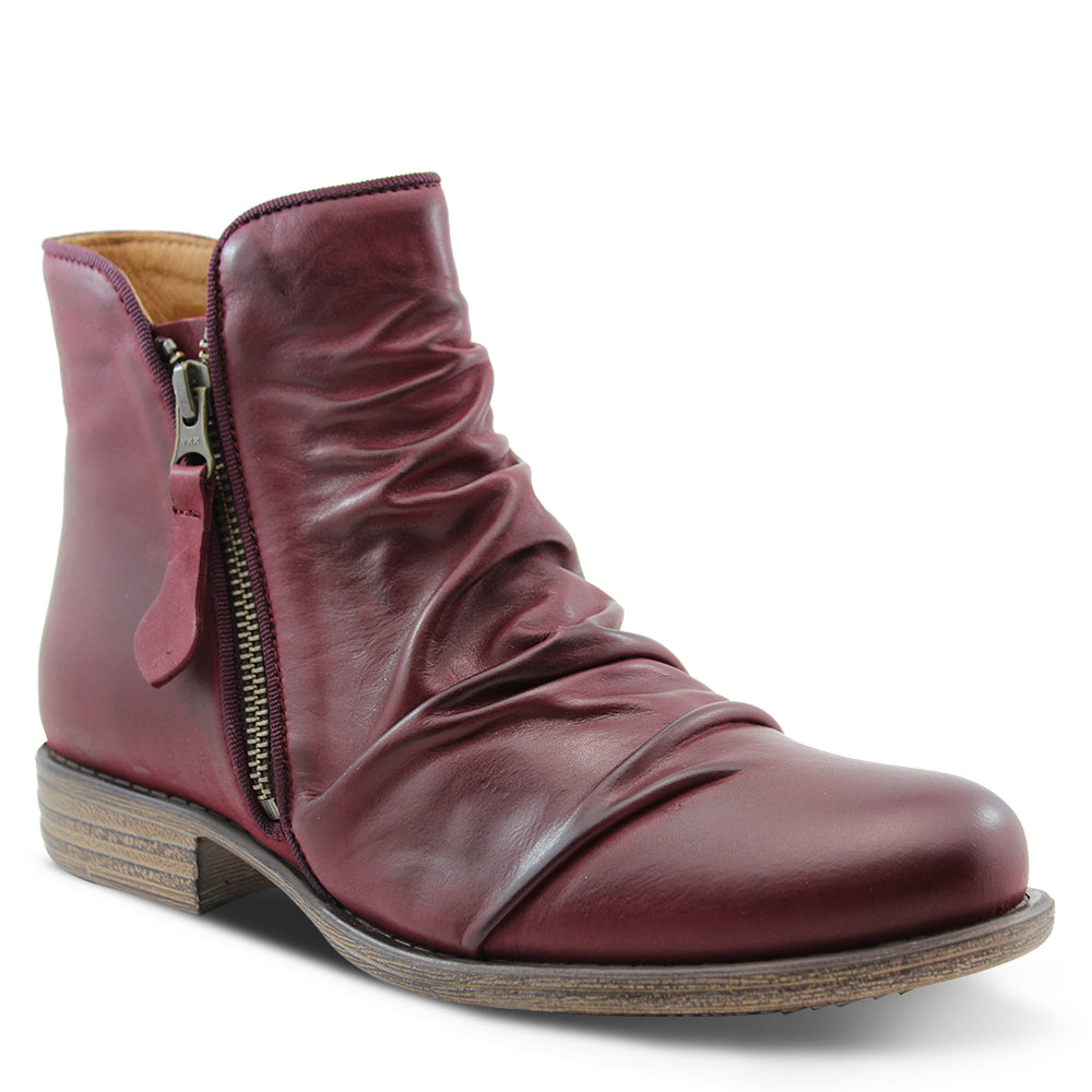 EOS Willet Women's Flat Ankle Boot Bordeaux