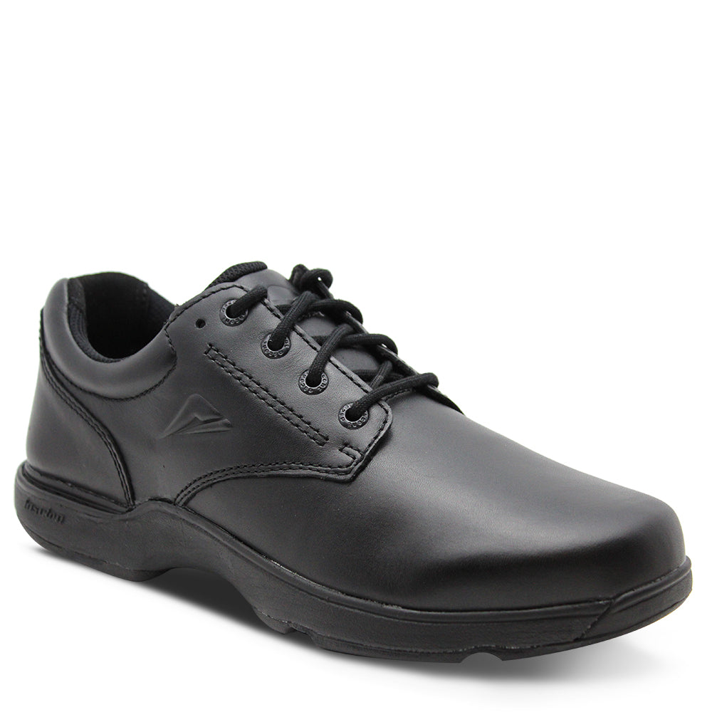 Ascent Apex Kids Black Leather School Shoes