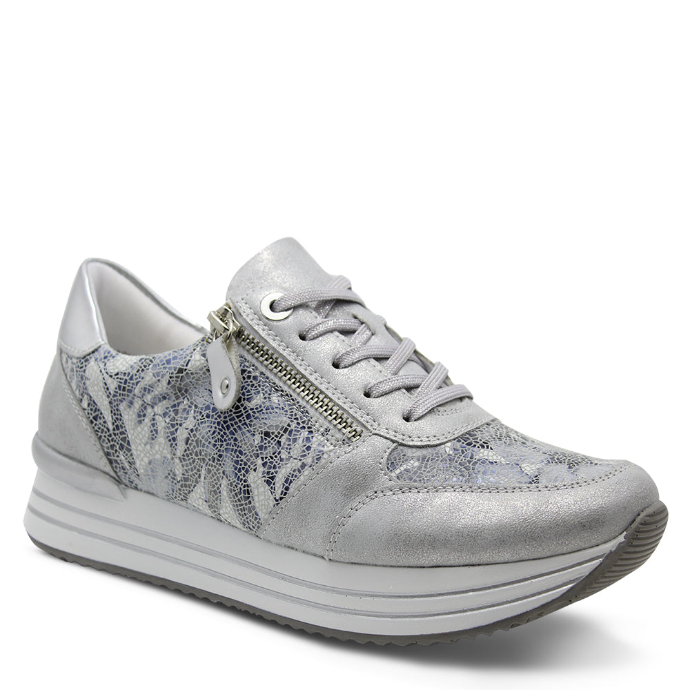 Rieker d1300 Women's Leather Sneakers Ice Metallic